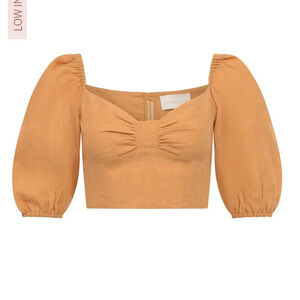 Carolina K Linen Margot Crop Top Size Small EUC